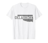 Oklahoma Funny State Map Vintage Pride Value Graphic T-Shirt, Men, White, XL