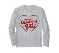 Oklahoma Girl Heart State Retro OK Girls Long Sleeve T-Shirt