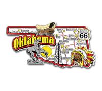Oklahoma Jumbo State Magnet by Classic Magnets, 4.7" x 2.5", Collectible 3D Rubber Vintage-Style Souvenirs and Gifts Made in The USA