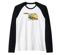 Oklahoma Landscape Watercolor Art State Pride Illustration Raglan Baseball Tee
