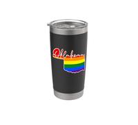 Oklahoma Map USA State Oklahoma Rainbow Flag Pride Month Stainless Steel Insulated Tumbler