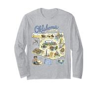 Oklahoma, OK USA, Maps, Icons Long Sleeve T-Shirt