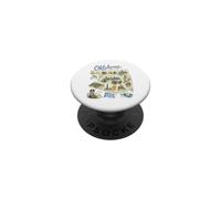 Oklahoma, OK USA, Maps, Icons PopSockets Adhesive PopGrip