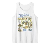 Oklahoma, OK USA, Maps, Icons Tank Top