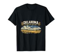 Oklahoma Plains Wide and Free Wheat Block Graphic T-Shirt