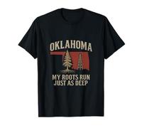 Oklahoma Roots Run Deep Vintage Stencil State Pride Apparel T-Shirt