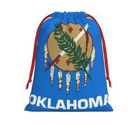 Oklahoma State Flag Christmas Drawstring Bags Gift Wrapping Bag Small Gifts Candy Jewelry Wedding Wrap Bag