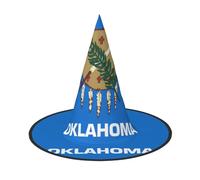 Oklahoma State Flag Halloween Witch Hat 3 PCS Comfortable And Durable Suitable For Party Role Play And Carnival