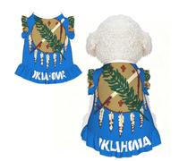 Oklahoma State Flag L Pet Apparel for Small Dogs-Cute Summer Outfit for Puppy, Soft Breathable Pet Clothes for Cat