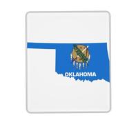 Oklahoma State Flag Map Print Small Desk Pad,Rubber Base with Precision Stitched Edges,Perfect for Office,Gaming