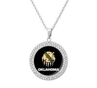 Oklahoma State Flag Personalized Picture Necklace Photo Pendant Custom Memorial Jewelry for Women