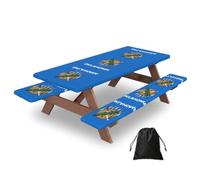 Oklahoma State Flag Print 3 Pack Wipeable Picnic Bench Cover And Table Cover Lightweight Table Cloth For Camping Outdoor