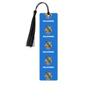 Oklahoma State Flag Print 5pcs Wooden Bookmark for Men Women, Bookmarks with Tassel, Bookmarks Gifts for Book Lovers