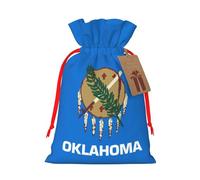 Oklahoma State Flag Print Birthday Gifts Wrap Bag Unique Drawstring Gifts Bag Canvas Bags for Party Wedding Present,1 Piece M