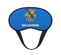 Oklahoma State Flag Print Blindfold Sleep Mask, 100% Block Light Eye Sleep Shade Cover Eye Masks with Adjustable Strap