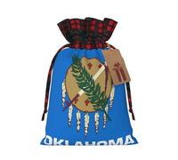 Oklahoma State Flag Print Christmas Drawstring Gift Bags Packaging Birthday Birthday Celebration