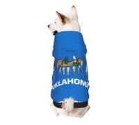 Oklahoma State Flag Print Dog Hoodie Sweatshirt For Small Dogs, Warm, Soft And Breathable Pet Clothes, Easy To Wear Jumper For Winter And Fall Warm