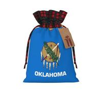 Oklahoma State Flag Print Drawstring Bags, Candy Snack Bag, Reusable Holiday Pouches for Wrapping & Storage M