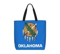 Oklahoma State Flag Print Eco-Friendly Lightweight Tote Crossbody Fashionable Handbag Reusable Travel Work