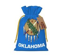 Oklahoma State Flag Print Gift Bag,Drawstring Pouch Christmas For Small Gifts,For Jewelry And Party Favors