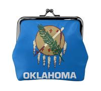 Oklahoma State Flag Print Stylish Unique Coin Purse Cute Mini Wallet with Kiss Lock Waterproof for Coins