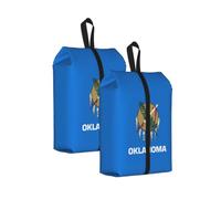 Oklahoma State Flag Print Trainer Bag Portable Boot Bag with Zipper Closure Storage Pouch for Travel Home-2pcs
