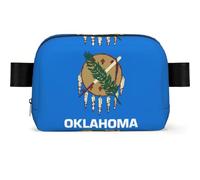 Oklahoma State Flag Print Unisex Waist Bag Wear-Resistant Belt Bag Hip Bag with Adjustable Strap for Hiking and Travel