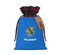 Oklahoma State Flag Print Xmas Drawstring Gift Festive Packaging Christmas Birthday Bags Wrapping Needs