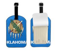 Oklahoma State Flag Printed Leather Luggage Tag, Durable Baggage Identifier, Soft PU ID Label, for Business Travel