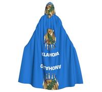 Oklahoma State Flag Printing Adult Halloween Large Hooded Cloak 57.8 Inches Length, Suitable For Masquerade Costumes, Comic Con