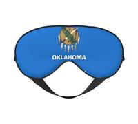 Oklahoma State Flag Prints Double-Sided Eye Mask Adjustable Design Light-Blocking and Breathable Suitable for Rest and Travel.