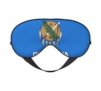 Oklahoma State Flag Reversible Eye Mask Double Sided Blackout Mask Adjustable Soft Sleep Travel Nap Cover