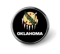 Oklahoma State Flag Round Lapel Pin Button Brooch Tie Badge Elegant Hat Clothing Jewelry Accessories