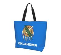 Oklahoma State Flag Shoulder Bag,Large Capacity Reusable Grocery Shopping Bag,Women'S Ultra-Light Handbag Tote Travel
