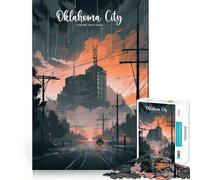 Oklahoma Urban Horizon Jigsaw Puzzles 1000 Pieces for Teenagers Recall Boost Serene Time Smooth Cut Elegant Gift (50x75cm)