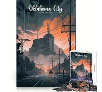 Oklahoma Urban Horizon Jigsaw Puzzles 1000 Pieces for Teenagers Recall Boost Serene Time Smooth Cut Elegant Gift (50x75cm)