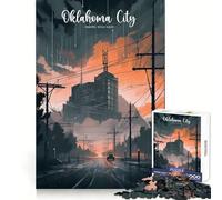 Oklahoma Urban Horizon Jigsaw Puzzles for Adults1000 Piece Strengthen Memory Home Activity Clean Edge Festive Gift (38x26cm)