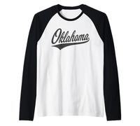 Oklahoma Varsity Script Retro Vintage Sports Style Raglan Baseball Tee