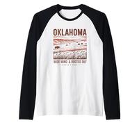 Oklahoma Wide Wind & Rooted Sky Since 1907 Vintage Art Raglan Baseball Tee