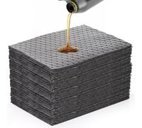 Okllen 100 Pcs Oil Absorbent Pads, 25 x 33CM Single Weight Dimpled Pad Water Absorbent Mat General Purpose Absorbent Sheets for Absorbing Protecting Home Garage Basement, Grey