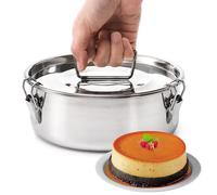 Okllen 18/8 Stainless Steel Flan Mold, 65 Oz Flan Pan with Lid and Handle, Flanera Flan Maker Mold Compatible with 6 Quart Instant Pot