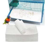 Okllen 200 Pcs Bird Cage Liners, 11x20 Inch Disposable Cage Paper Liners Pad Absorbent Non-Woven Tray Liners for Parrot Parakeet Finch Canary Pet Bird, White