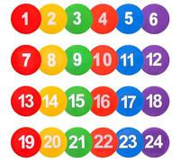 Okllen 24 Pack Poly Vinyl Spot Markers, 9 Inch/23CM Floor Dots Non-Slip Rubber Agility Dots, Flat Field Cones Circles for Training, Exercise Drills, Gym, Football, Basketball, 6 Colors