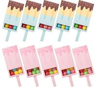 Okllen 60-Pack Drawer-Style Ice Cream Favor Boxes, 3D Popsicle Shaped Gift Box for Wedding Birthday Baby Shower Party, DIY Foldable Paper Goody Box Bulk (Pink & Blue)