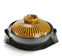 Okllen Large Korean Stone Bowl with Lid and Platter, 54 oz Clay Pot for Cooking, Sizzling Hot Pot for Dolsot Bibimbap, Soup, Casserole, Rice, Stew, Noodle