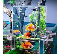 Okllen Negative Pressure Fish Tank Acrylic, Auto-Refill Hanging Aquarium with Fish Elevator, Water Level Maintenance & 360° View, Space-Saving External Suspended Tank for Betta/Guppy