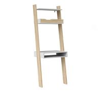 oklo wooden leaning laptop desk in white and oak