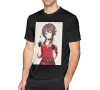 OKLUGGVH Incarnate Megumin KonoSuba Men's Cotton Round Neck T-Shirt Cool(3X-Large)