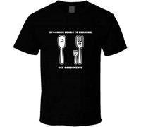 OKLUGGVH Spooning Leads to Forking Use Condiments Parody T-Shirt(Large)