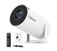 Oklumi Pivot Projector 4K - 2026 Portable Mini Projector with Wifi & Bluetooth, Auto Keystone, 130" Display, 180° Rotating Stand - Home Cinema & Outdoor Use